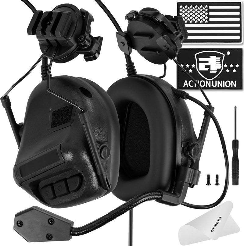 ACTIONUNION Tactical Headset for Airsoft Helmet No Noise Reduction - Image 1
